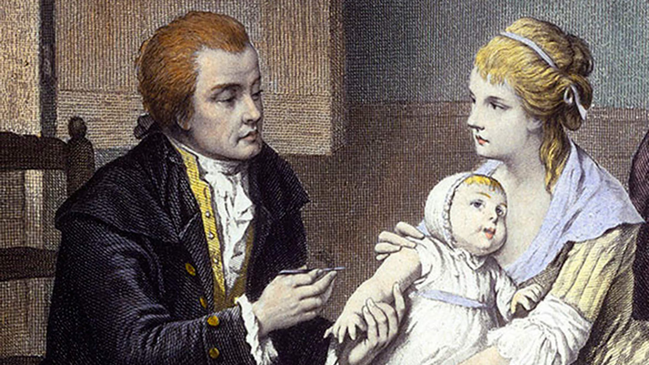 Dr. Edward Jenner finds that vaccination with the cowpox virus can protect a person from smallpox infection and creates a smallpox vaccine
