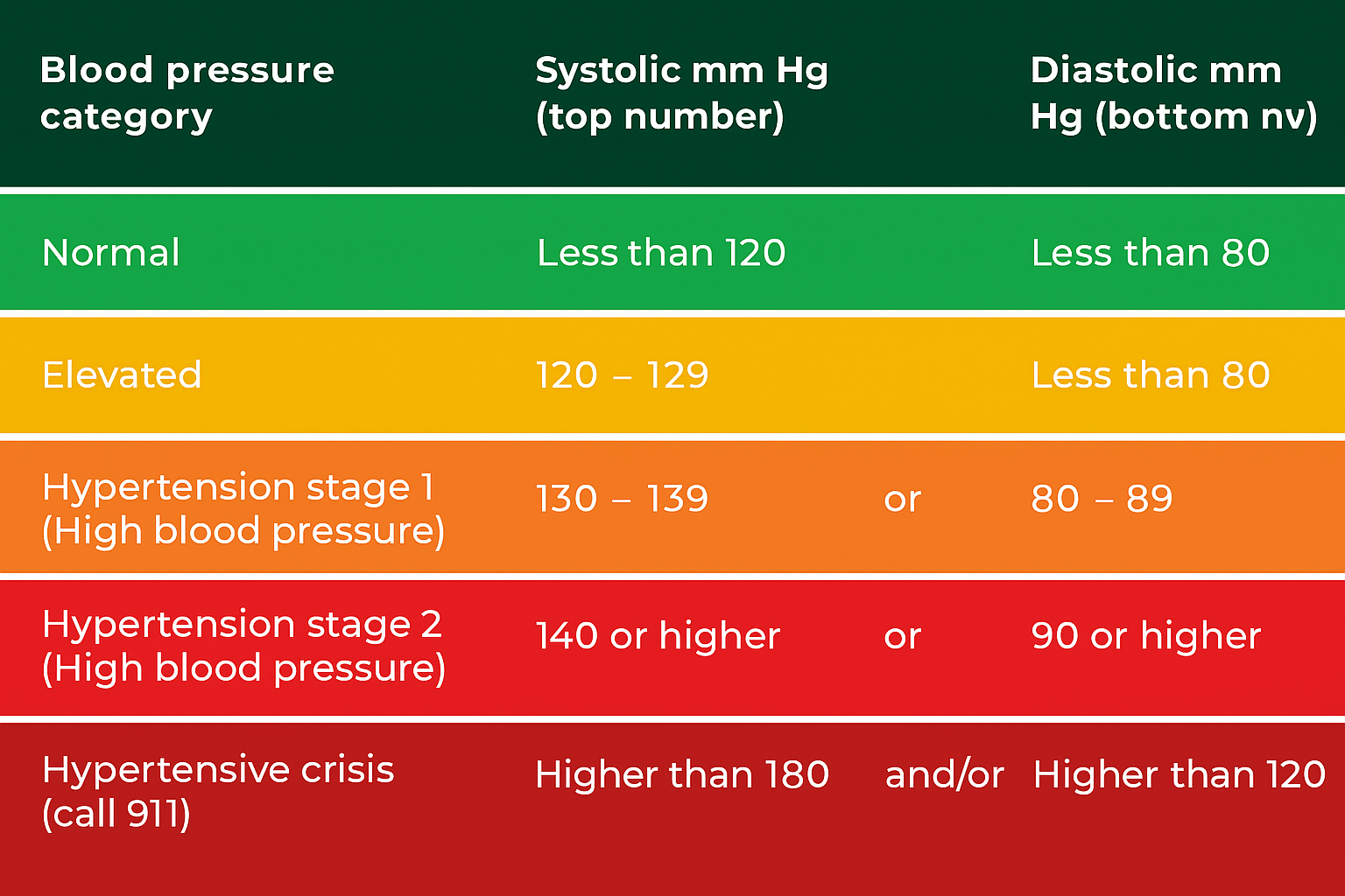 How to measure your blood pressure? How to decipher your blood pressure measurements. Data from American Heart foundation
