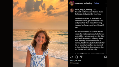 Her family announced her passing away; Credits: Instagram