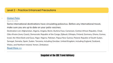 US Issues Travel Advisory For International Travelers Against Global Polio