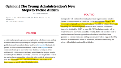 Leucovorin Approved By FDA But For A Rare Genetic Disease, Not For Autism