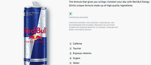 Red Bull's ingredients