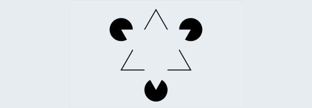 Kanizsa’s Triangle- Optical Illusion (Credit: Wikimedia Commons)